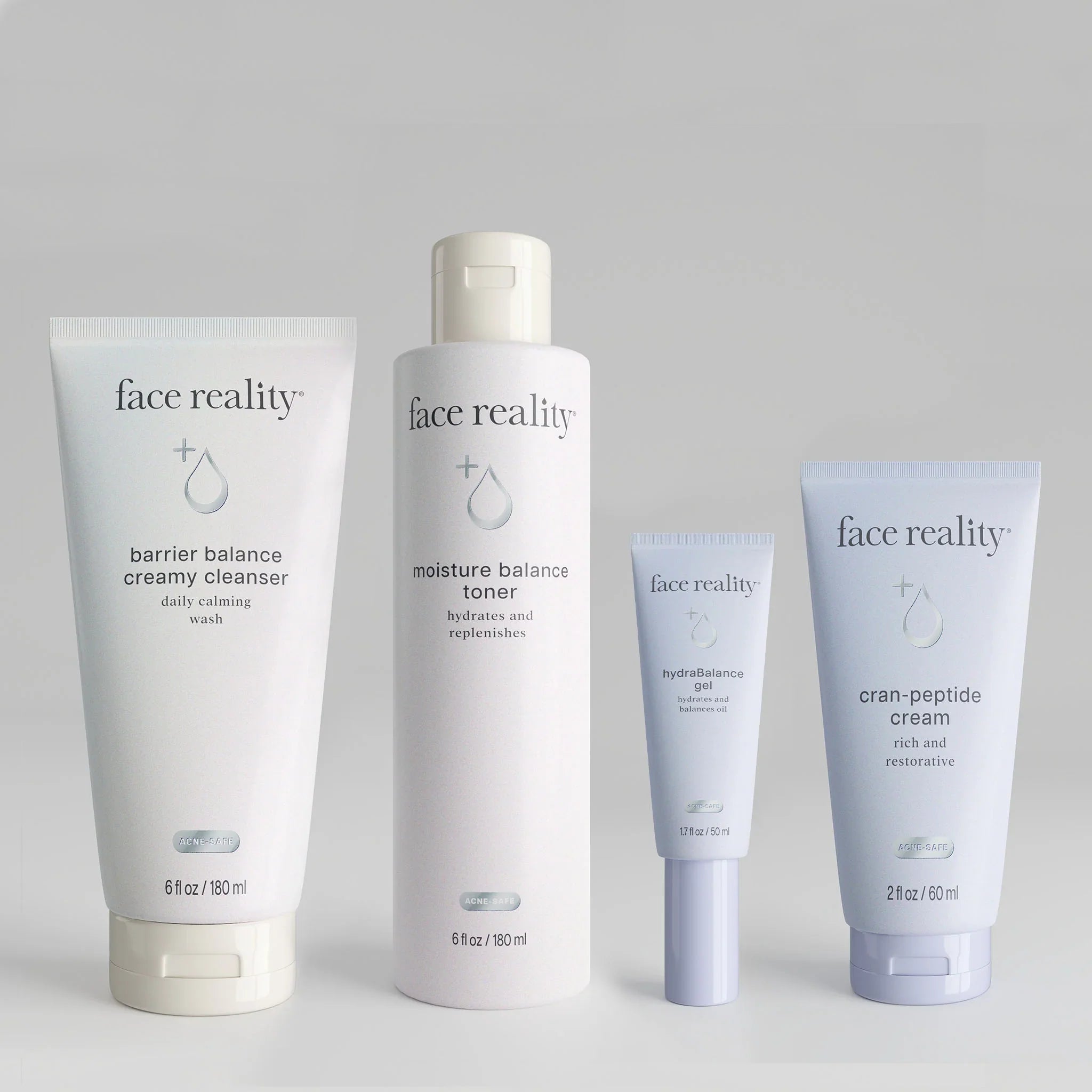 Face Reality product collection with a grey background
