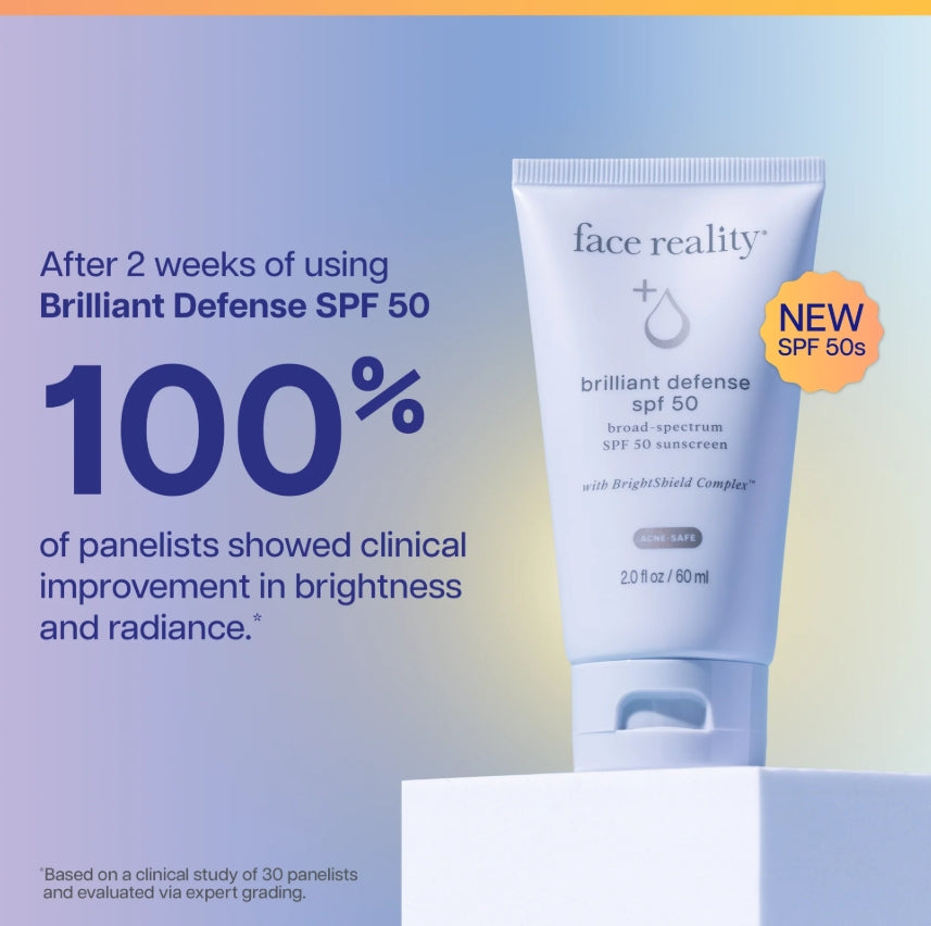 Infographic for Face Reality's Brilliant Defense SPF 50